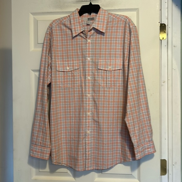 Joseph Abboud Long Sleeve Button Down Shirt Size Large Men’s Beige Orange - Picture 1 of 6
